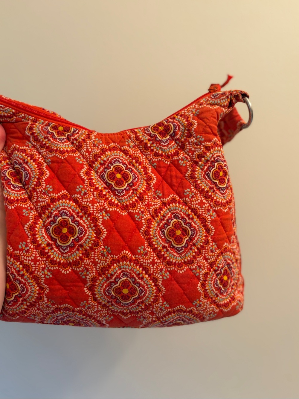 Paprika Orange Medallion Quilted Purse Shoulder Bag - Vera Bradley - Picture 8 of 12